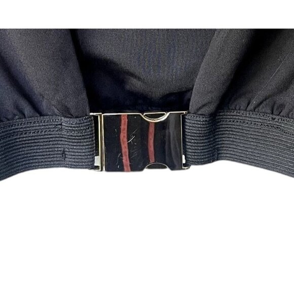 Superdown Crop Long Sleeve Black Revolve Sz S Plunging V Neck Reia Buckle Top - Picture 6 of 8